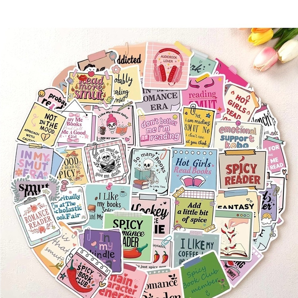 Colorful Spicy Book-Themed Sticker Set